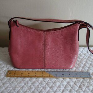 FOSSIL Mauve / Dusty Rose Leather Zip Closure Shoulder Bag Purse